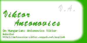 viktor antonovics business card